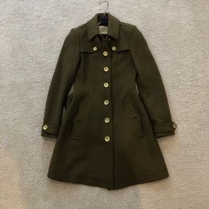 Burberry Brit Olive Green Wool-blend Trench Coat US SZ 2